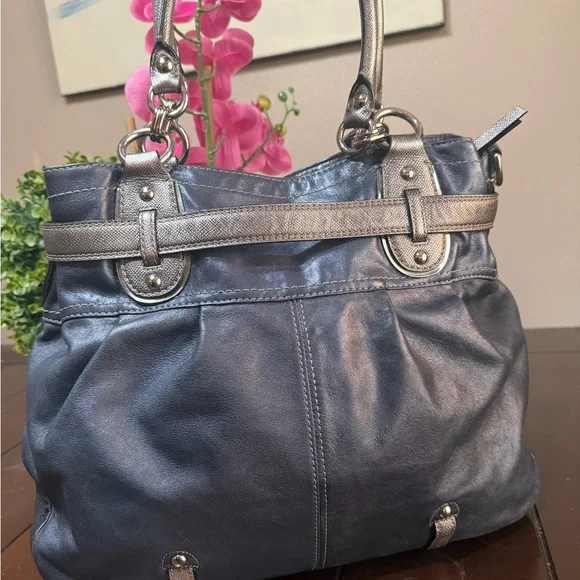 Coach Limited Edition XL North South Tote Metallic Blue - Picture 3 of 16